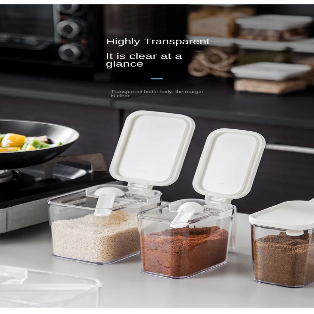 Can Salt Sesame Bottle BBQ Cooking Herbs Organizer Bento Box Pepper Sugar Container Seasoning Jars Quantitative Seasoning Box 4