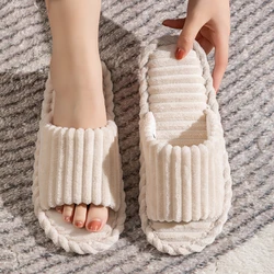Men's Cozy Open-Toed Indoor Slippers - Anti-Slip & Breathable - 36-37 (Beige)