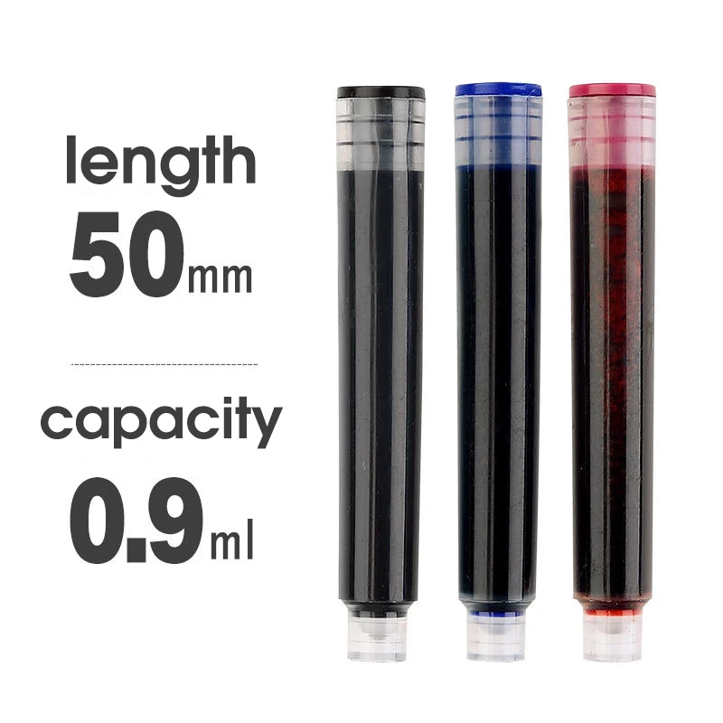 50pcs Fountain Pen Ink Cartridge Refills Bottle 4 Color Disposable Dia 3.4mm 2.6mm  School Office Stationery Supplies CW-159 images - 6