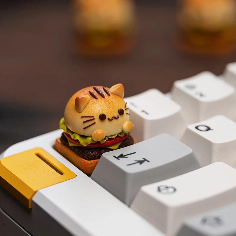 Handmade Cat Burger Keycaps Eixo Transversal mx Teclado Mecânico Esc Tridimensional só Pode Usar Não Comer pc