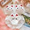 Winter red cat Japanese-style plush bra, sexy furry bra, cute thin cup thermal underwear