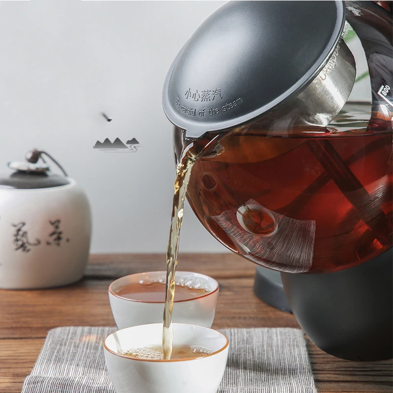 1L Household Black Tea Maker Automatic Steam Black Teapot Glass Multifunctional Electric Kettle Health Pot Boiling Teapot