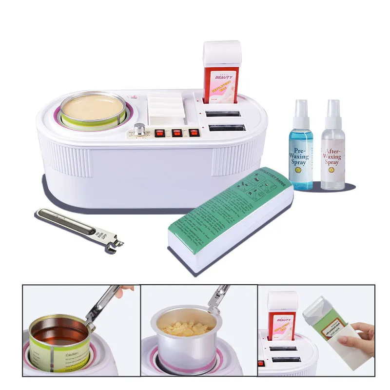 4 in 1 Multi-functional Cartridges Roll Soft Wax Machine Tins Hot Hard Wax Bee Combi Depilatory Salon Beauty Heater