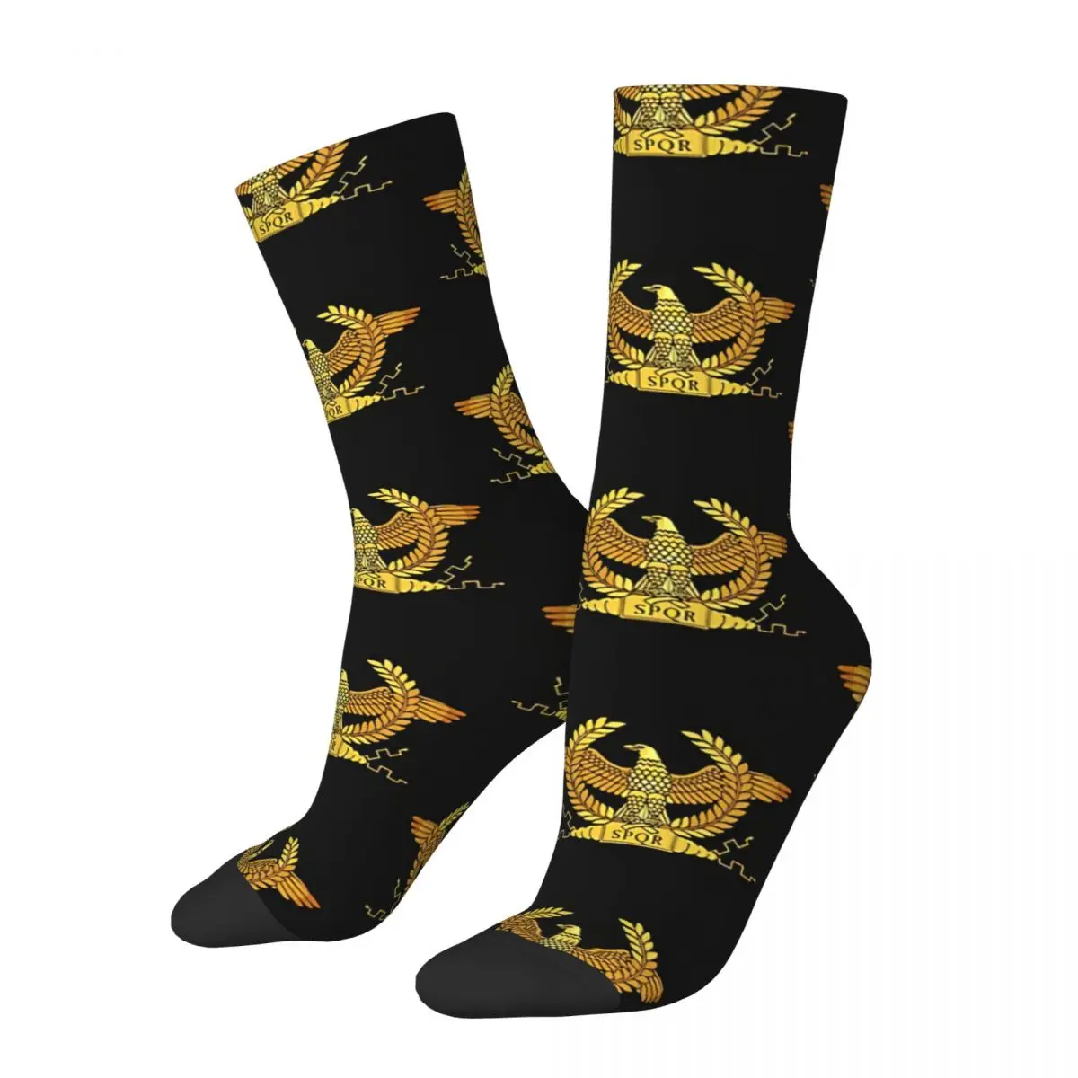 

Happy Funny Men's Socks Rome Eagle Retro Harajuku Ancient Roman SPQR Hip Hop Seamless Crew Crazy Sock Gift Pattern Printed