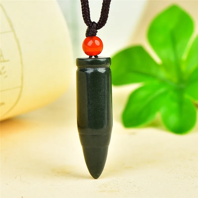 

Лидер продаж, подвеска в виде пули из натурального нефрита, модные ювелирные украшения