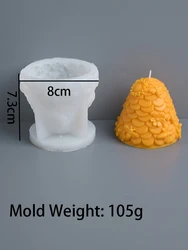 Honeycomb Silicone Candle Mold - Creative Bee Cylinder for DIY Aromatic Candles and Home Decor (05)