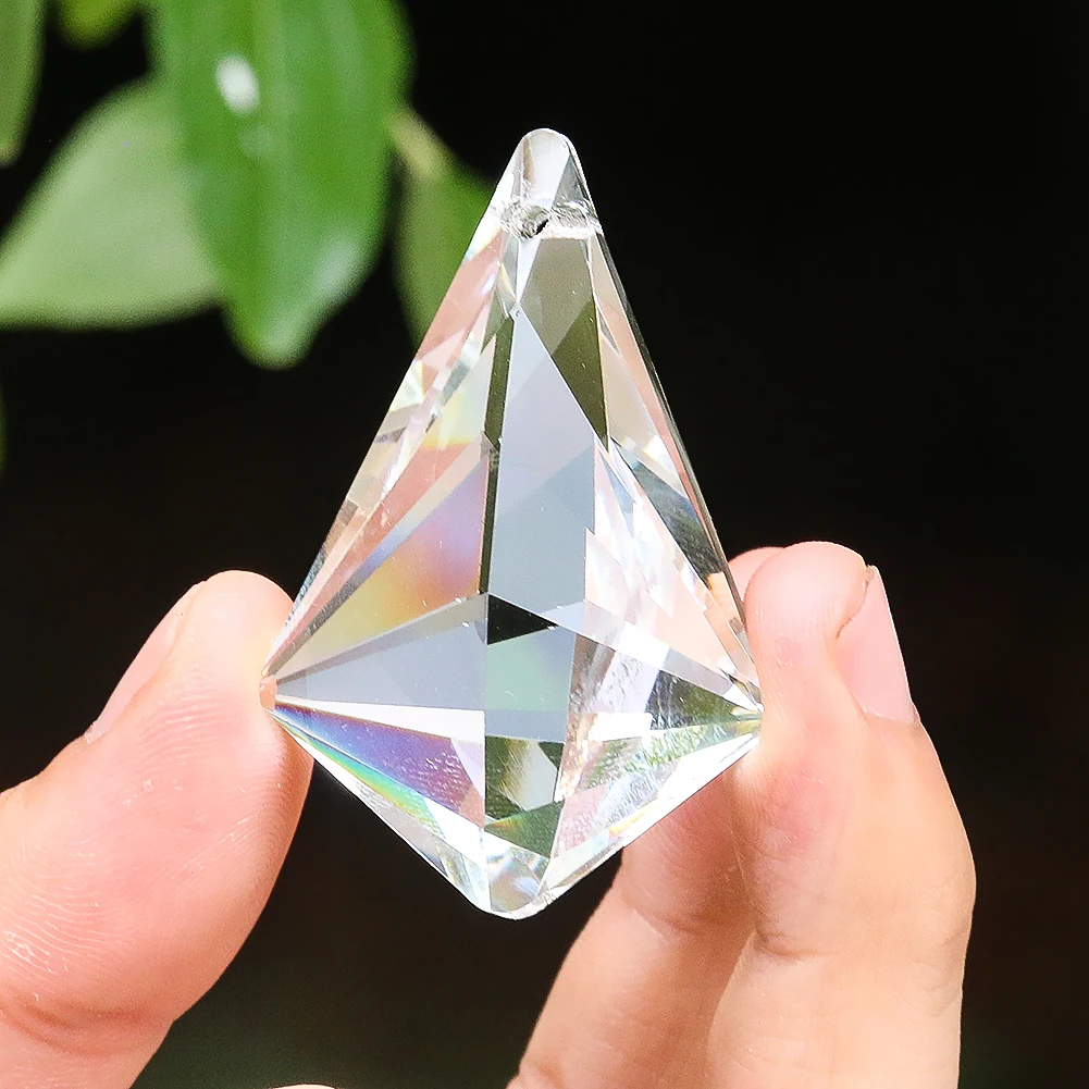 50mm Clear Chandelier Crystal Prism Suncatcher Lamp Parts Faceted Glass Drop Pendant Rainbow Refraction Light Catcher Decor Prop crystal beads crystal sun catcher chandelier crystal drops