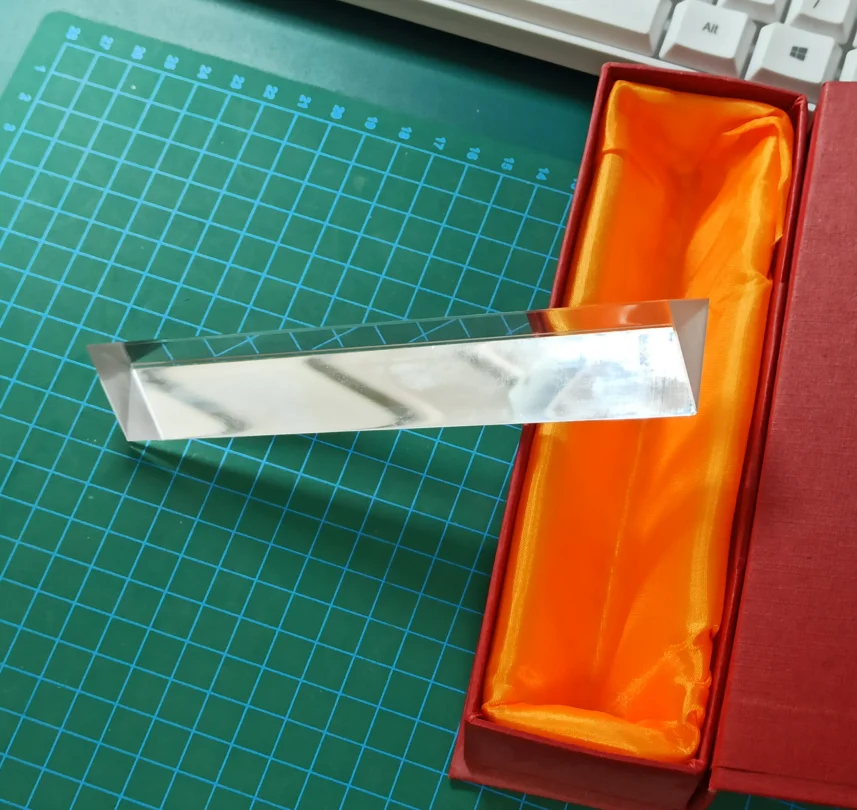 Length 15cm Optical Glass Triangular Prism For Teaching Light Spectrum Physics and Photo Photography