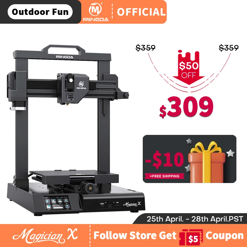 MINGDA Magician X Новейший автоматический Выравнивающий FDM 3D принтер - Цена: US $283.83 - 389.00