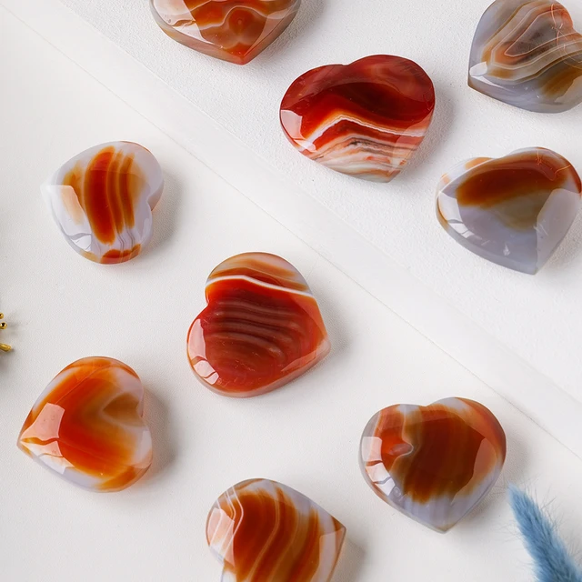 Red Agate Heart Shaped Healing Gemstone - Image 6