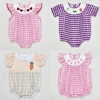 Boutique Baby Infant Girls Rompers Lover Rabbit Easter Short Sleeve Rompers Fashion Toddler Girs Onesie Kid Baby Bubble Rompers 1