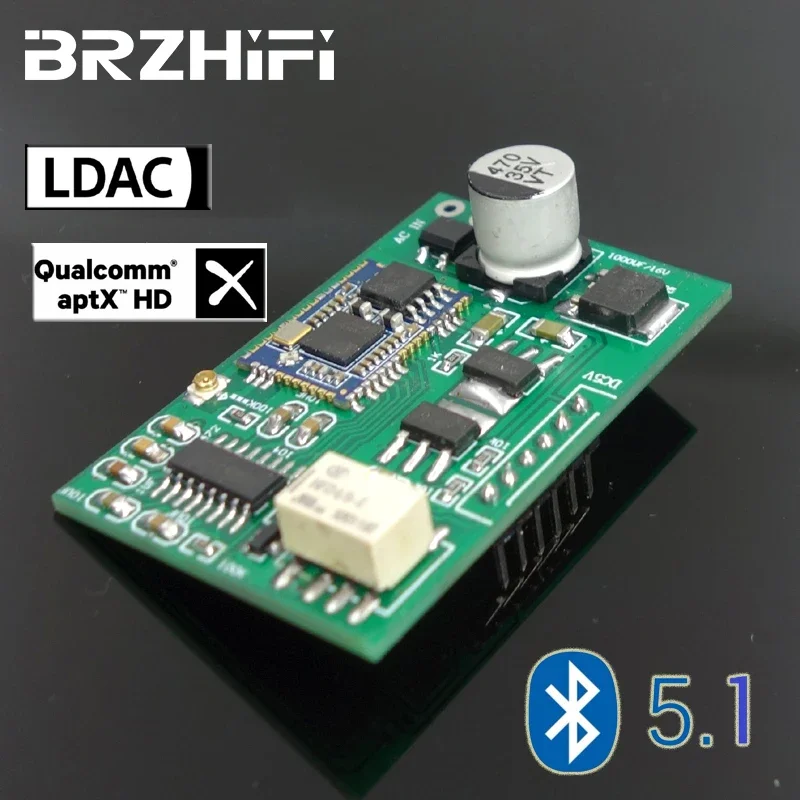 

BRZHIFI Bluetooth 5,1 декодер, аудио Плата, стерео DIY QCC5125, модуль декодирования, аналоговый вход, аппаратное декодирование APTX HD LDAC