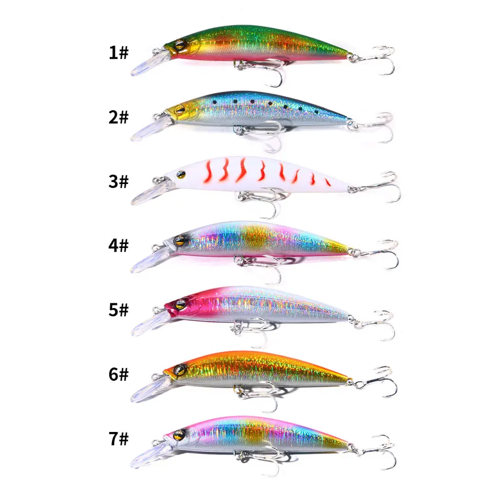 SHINsuke 10-Pack Minnow Fishing Lures - Hard Baits With 3D Eyes, Gravity Balls For Long Casts, For Bass/Pike/Trout