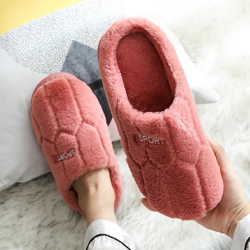 

Women's men's striped warm non-slip shoes soft cotton slippers indoor sandals