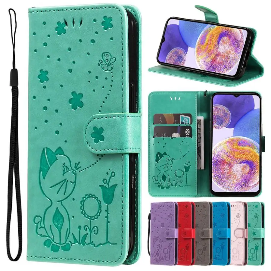 Cute Cat Bee Wallet Card Case For Nokia C10 C20 G10 G20 X10 X20 6.3 3.4 2.4 3.2 2.3 1.3 7.1 Plus 8.1 X7 Phone Protect Co_voghion.com