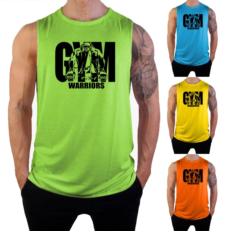 Gym Warriors Muscle Tank Tops Mens Mesh Bodybuilding Abbigliamento Fitness Camicia Senza Maniche Maglie Da Basket Ad Asciugatura Rapida Gilet Sportivo
