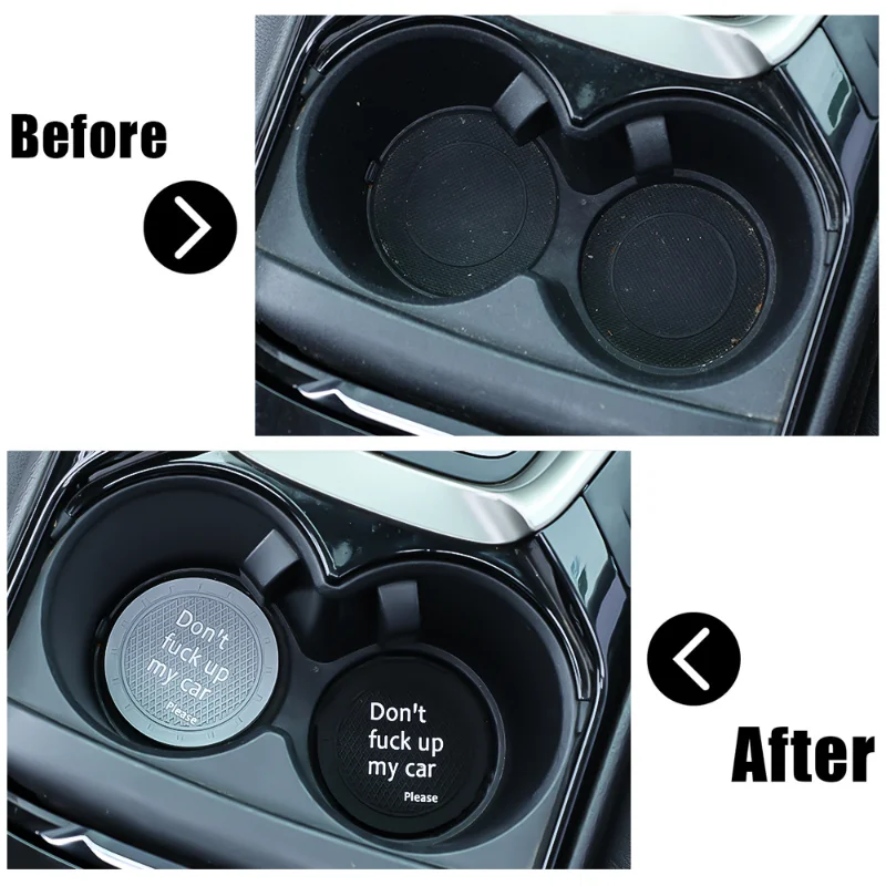Letter Car Anti-Slip Water Cup Pad Coaster cup holder coasters car non slip mat non slip mat car coaster pads silicone anti slip pad silicone anti skid pad Silicone Auto Interior Accessories