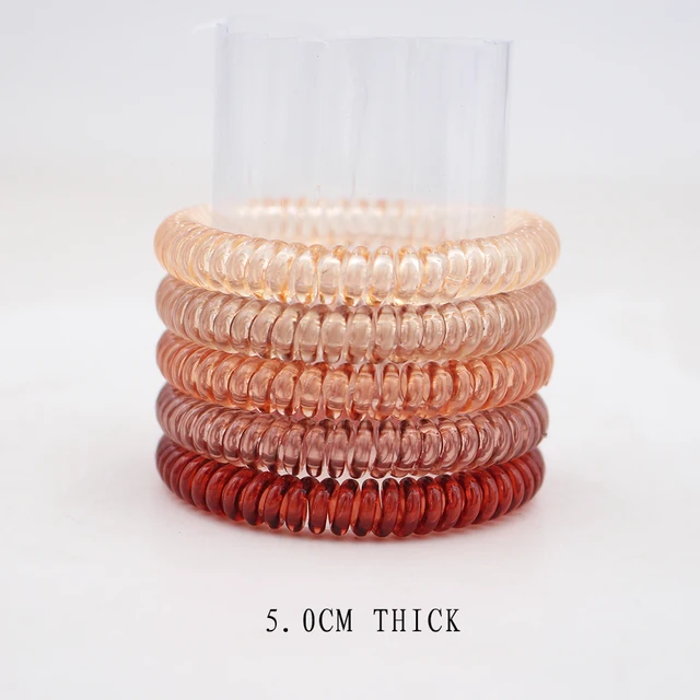 5Pcs/set New Fashion Matt Solid Telephone Wire Elastic Hair Band Frosted Spiral Cord Rubber Band Hair Tie Stretch Head Band Gum color2thick5cm