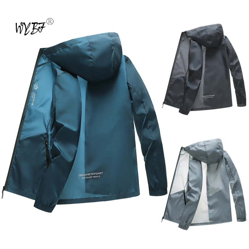 

2024 Spring/Summer Men's Fashion Sunscreen Jacket Zipper Anti Wrinkle Outdoor Windbreaker Camping Hiking Fishing Cycling Jacket