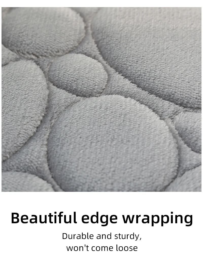 Bestickte Kieselstein-Korallenvelours-Bodenmatte, Badezimmerteppich, U-förmige Schwamm-Absorbiermatte, Fußmatte, Türmatte, Zweiteiliges Set – Detail 10