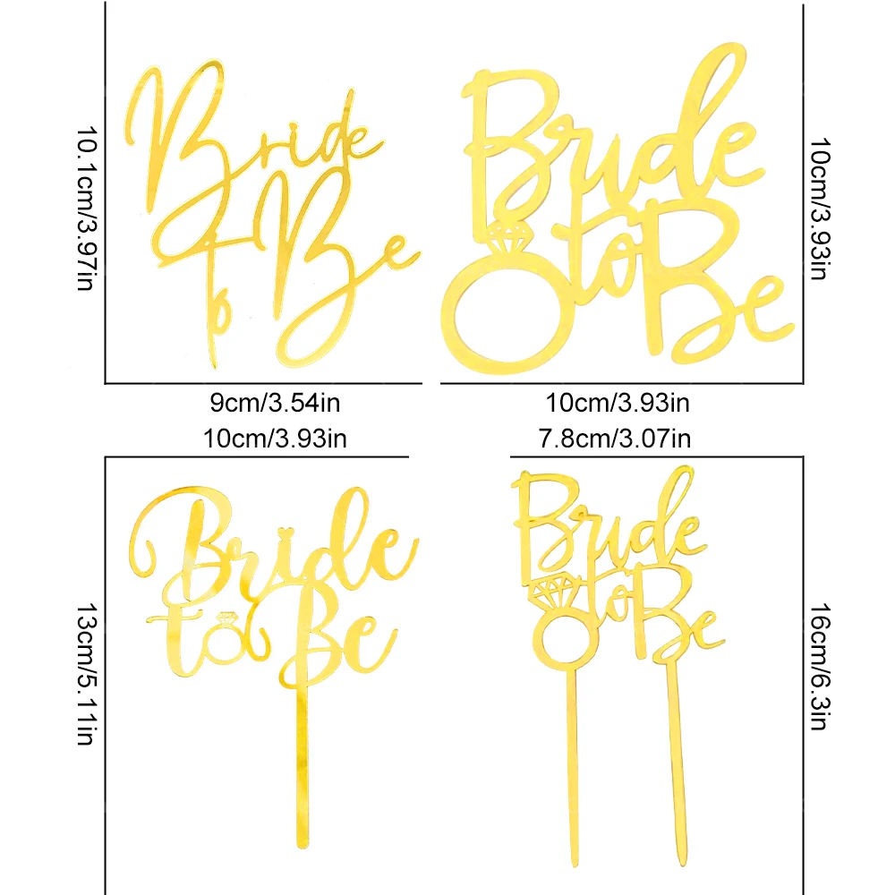 Gold Bride To Be Cake Topper 6