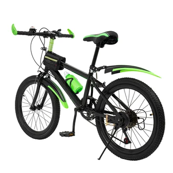 20 Inch 7 Speeds Mountain Bike Adjustable Children's Bicycle with Storage Bag and Compass Bell Braking System Bike 1
