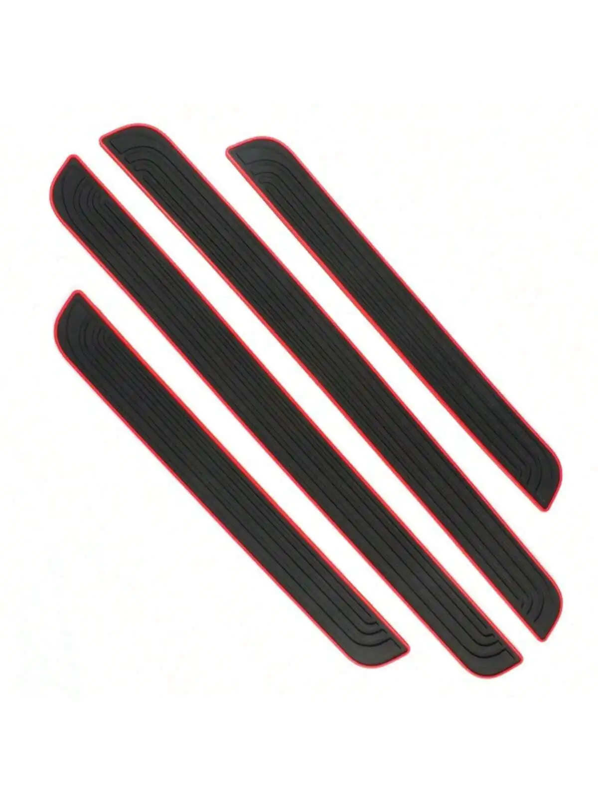 Black Rubber Door Sill Guards 4-Piece Set - Durable, Scratch-Resistant, Dust-Proof