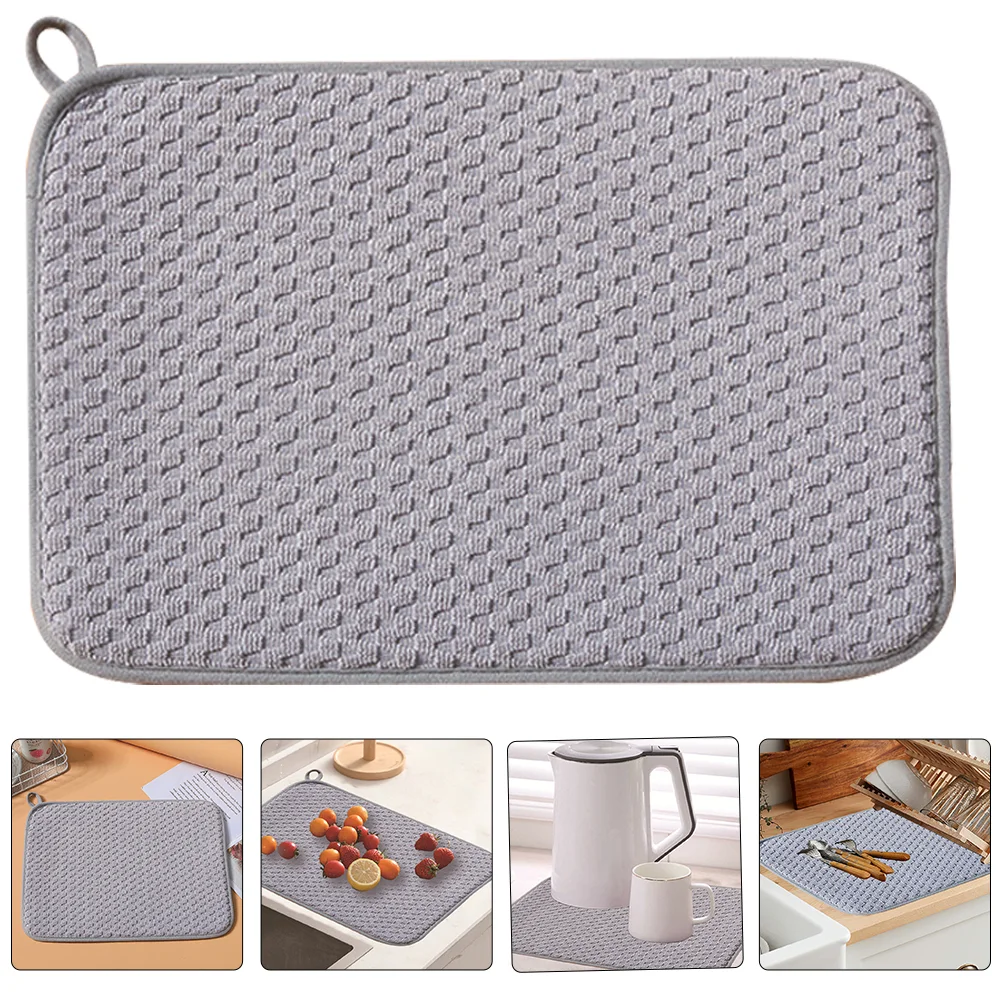 

2 Pcs Drying Pad Household Mat Countertop Cushion Fiber Kitchen Tableware