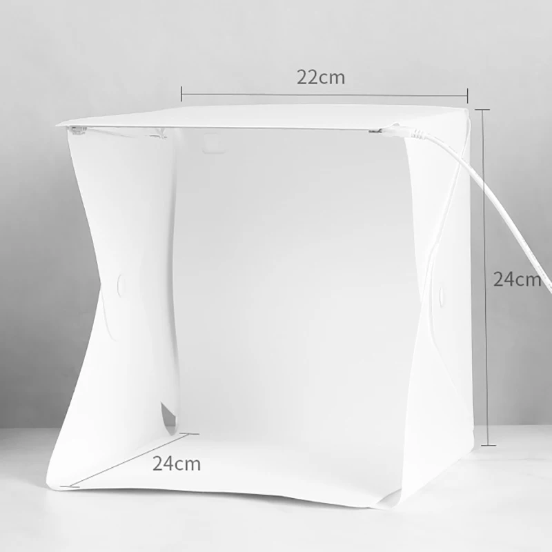 20*20cm 30*30cm 40*40cm Mini Folding Studio Diffuse Soft Box Lightbox With LED Light Black White Photography Background Photo
