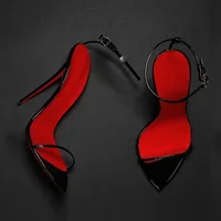European Station 12cm pointed buckle strap thin strap sexy super high heels sandals size 35-46 thin heel  fashion shoes - Image 2