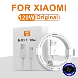 Original 120W 6A USB Type C Cable Charger Fast Charging Type-C For Xiaomi Mi 12 11 10 Pro Poco Redmi Note K30S Phone Accessories