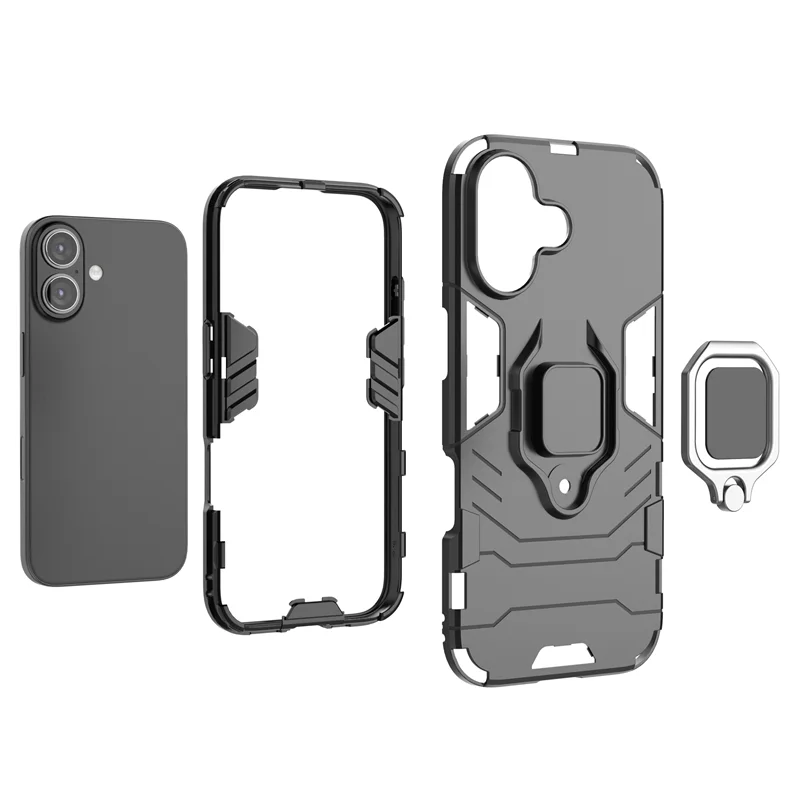 Ultimate Shockproof Armor Magnetic Ring Case with Lens Protection Cover