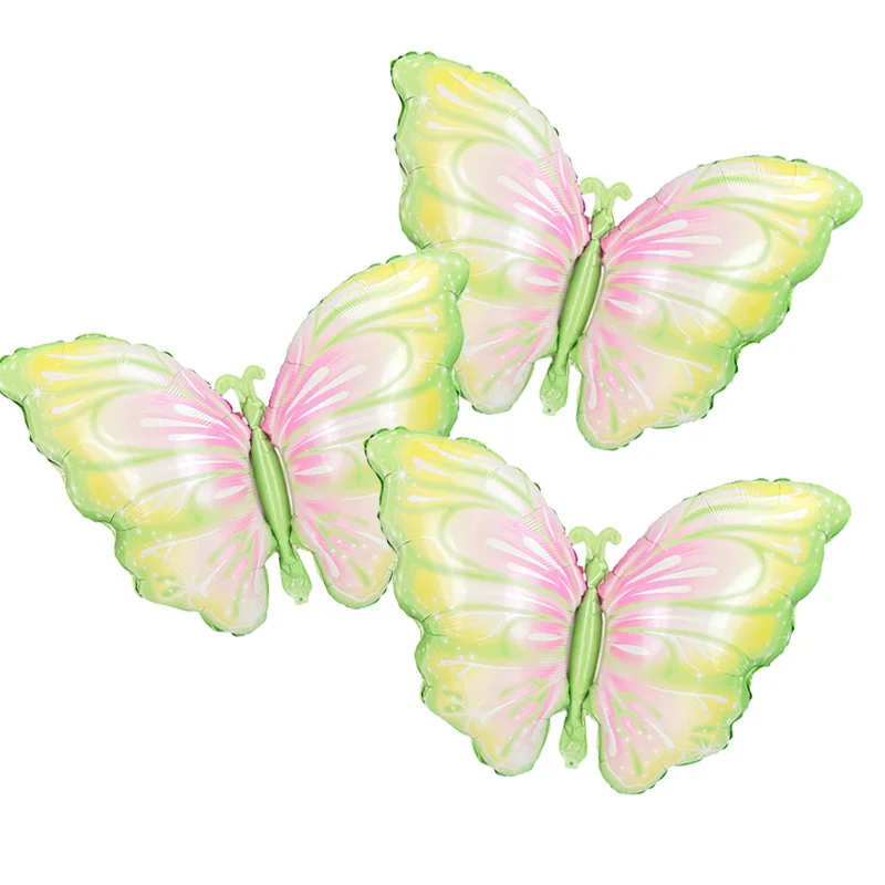 Elegant Pink Daisy and Butterfly Foil Balloons