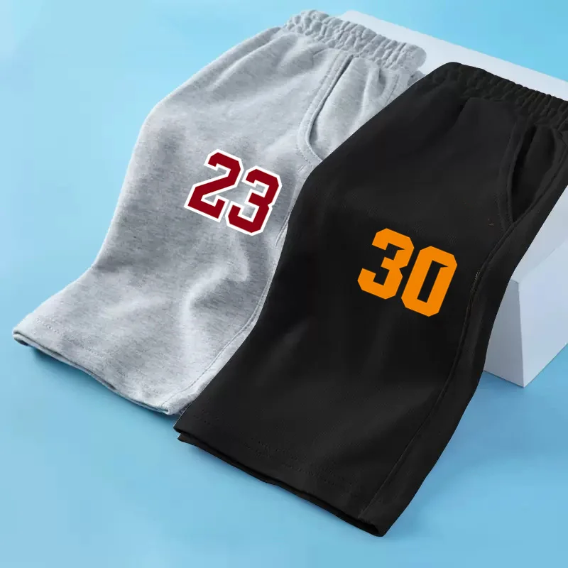 Childrens Basketball Shorts Boys Summer Short Pants Number 23/24/30 Half Pants Girls Sports 3-14T
