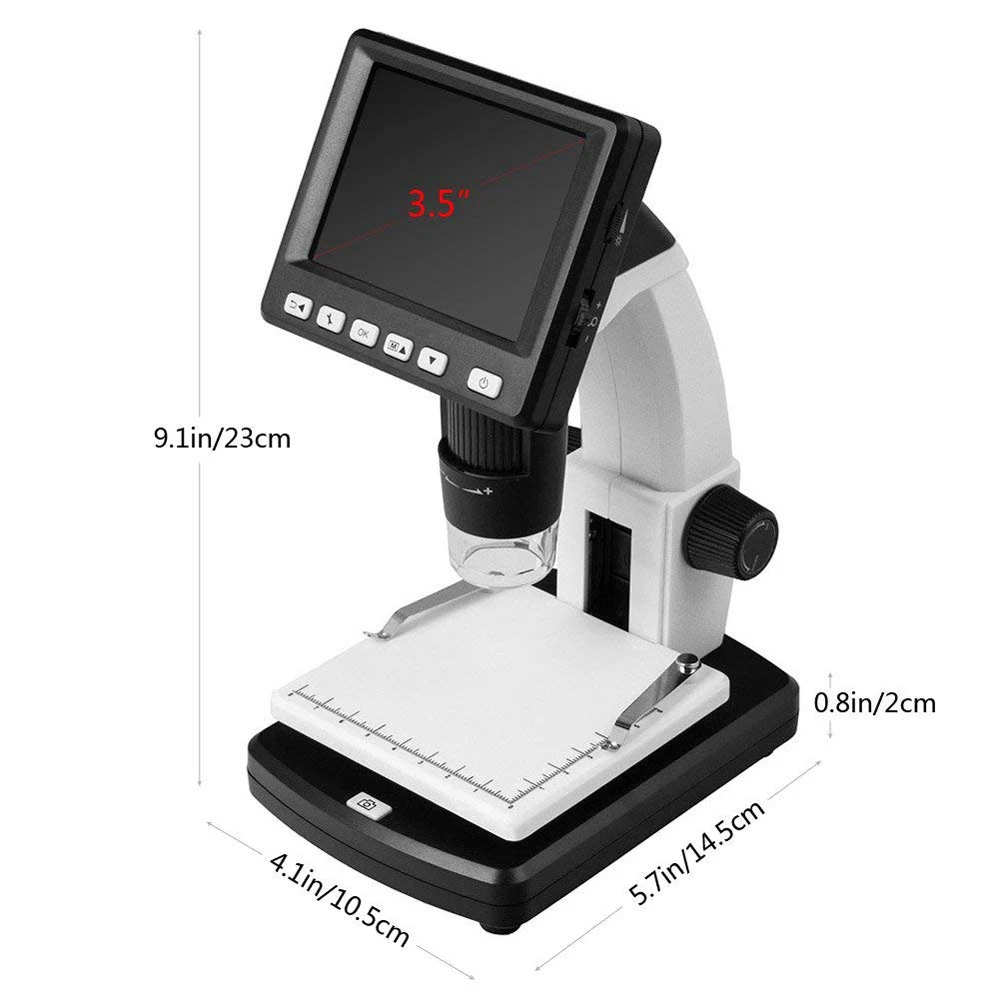 Schermo Lcd Da 3.5 Pollici Standalone 10-500X Zoom 5M Pixel Usb Microscopio Elettronico Digitale Stand Alone Desktop Lcd Microscopio Digitale