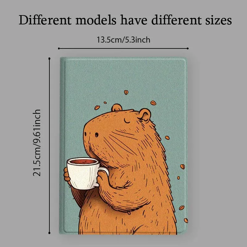 Cartoon Capybara Bubble Tea Tablet Case