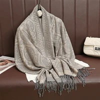 2024 Luxury Thick Cashmere Scarf Women Print New Wraps Pashmina Travel Poncho Warm Blanket Winter Bufanda Shawl Female Stoles 1