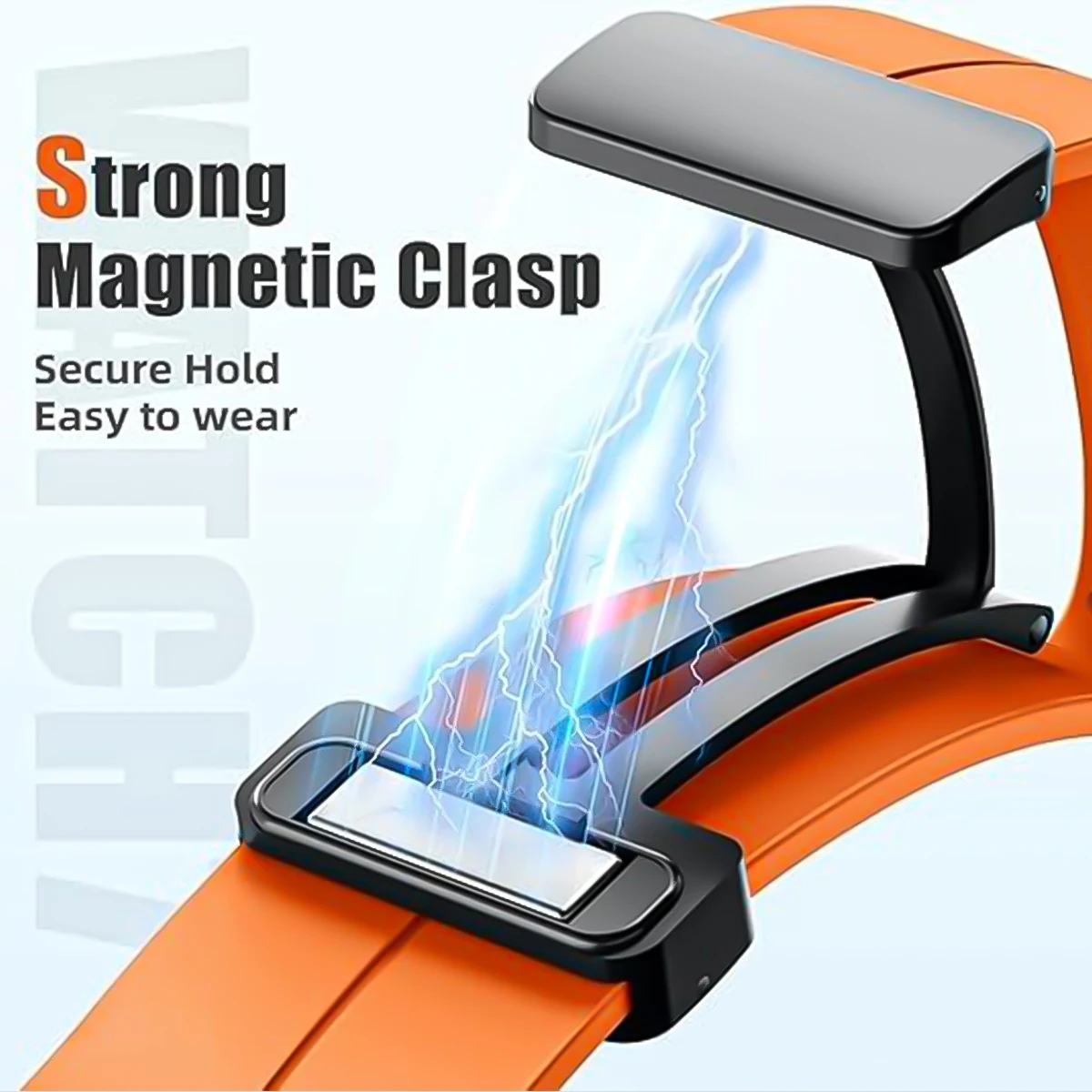 Silicone Sports Bracelet with Magnetic Buckle - No Gaps Design