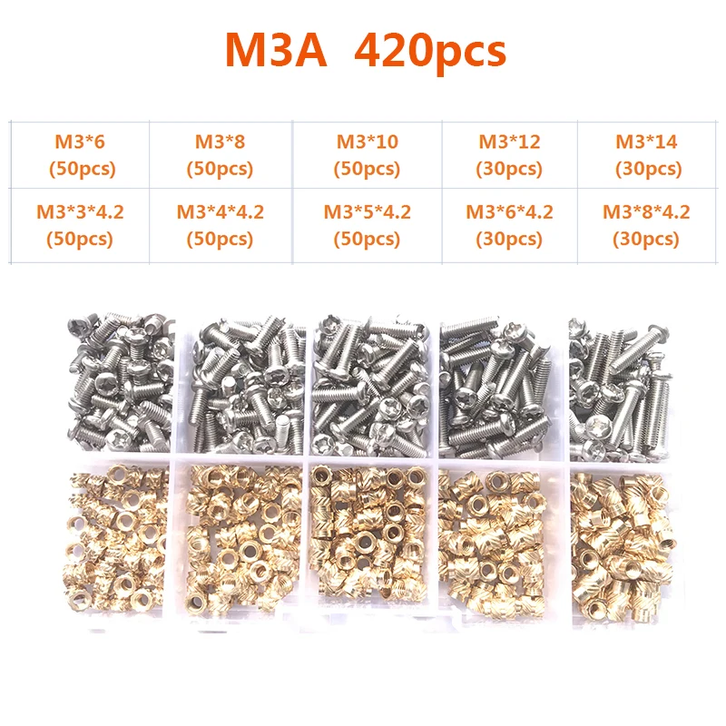 Parafuso, M2, M3, M4, Hot Melt, recartilhado,