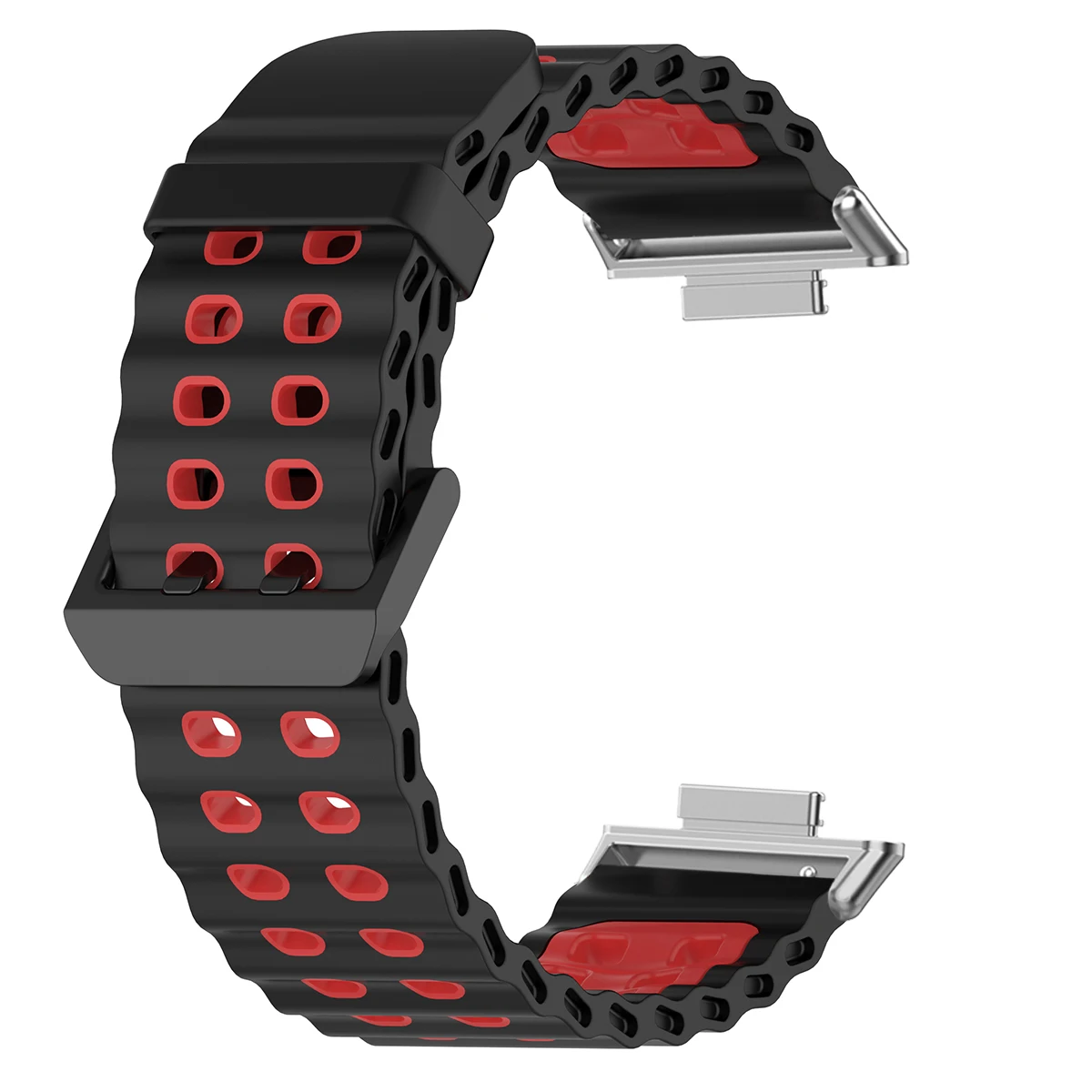 Silicone Two-Tone Breathable Sport Wristband Strap