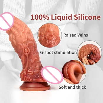 Big Dick Soft Dildos Realistic Huge pangolin Dildo No Vibrator Female Large Penis Giant Sex Toys Suction Cup For Women Lesbian 5