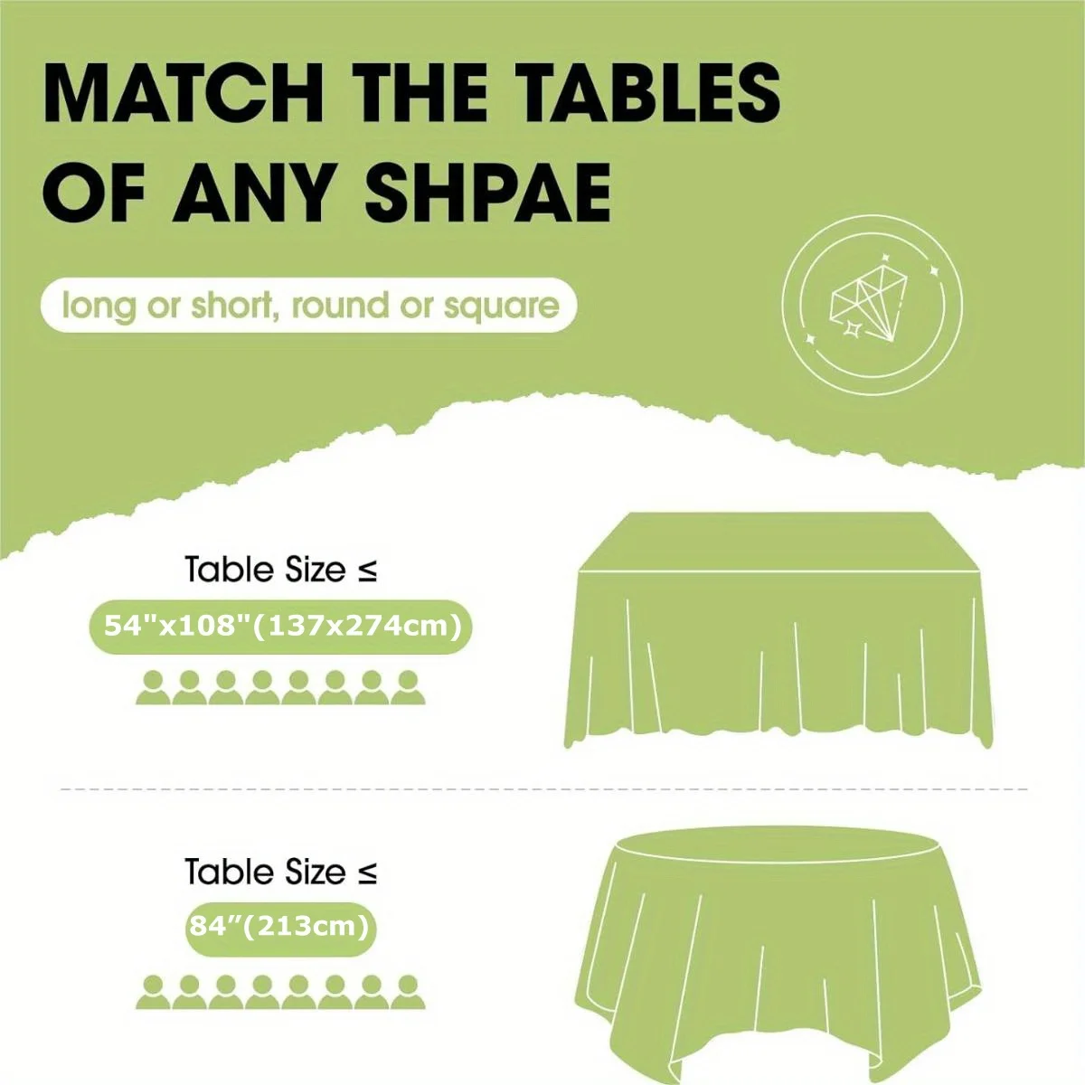Disposable Table Cloth for Retangle Table Decorative Plastic Tablecloth for Parties Picnics Camping Waterproof Stain-Resistant 2