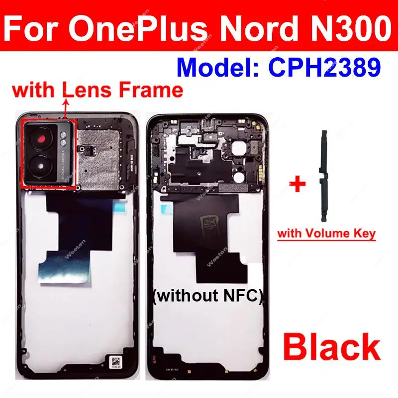 중앙 하우징 프레임 커버 거치대 베젤 플레이트 부품, OnePlus 1 + Nord CE2 CE3 Lite Nord N100 N200 N300 N20 N20Se N30