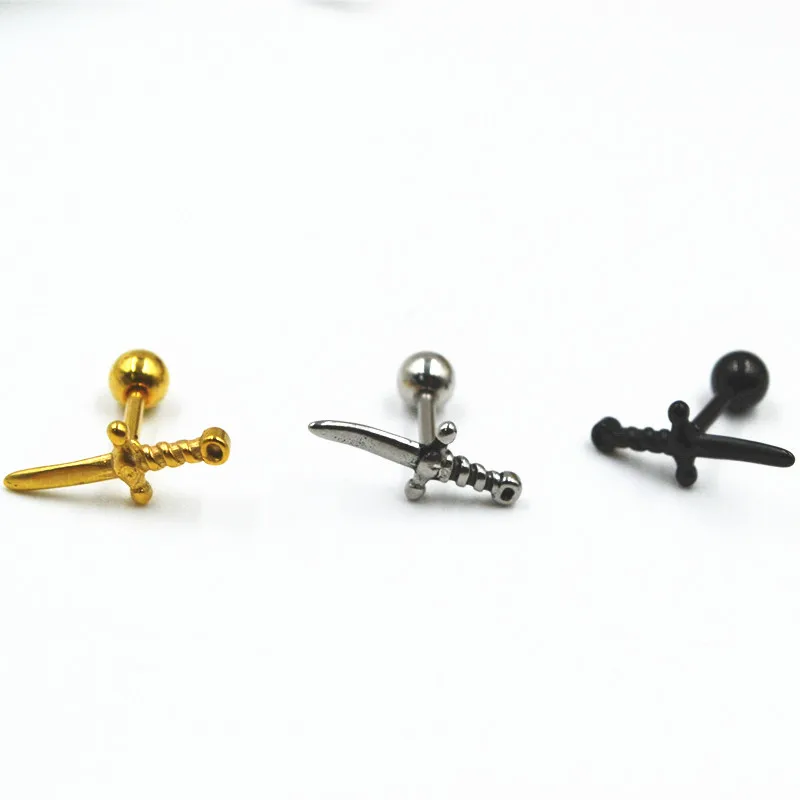 

50pcs Body Piercing jewelry- All Stainless Steel Arrow Women/Men Earring Ear Studs Ear Helix Cartilage Bar Ear Piercing 16G