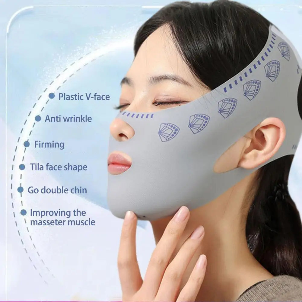 Riutilizzabile V Face Bandage Shaper Women Dimagrante Face Bandage Thining Sleeping Riduce Il Doppio Mento Lift Belt O0M8