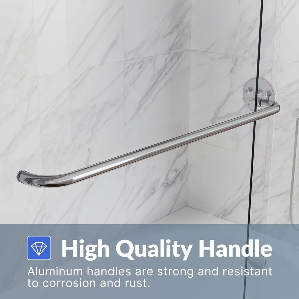 Bathtub Shower Door 60" W x 62" H Semi-Frameless Double Sliding Design Shower Tub Door 1/4" Clear Glass Panel, Chrome Finish 6
