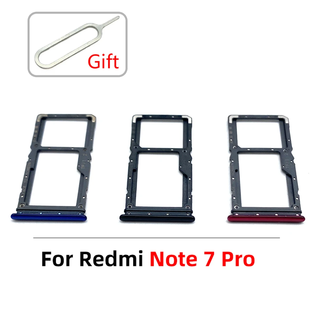SIM Card Tray Chip Slot Drawer Holder Adapter Accessories Repair Part Xiaomi Redmi Note 9S Note 9 7 Pro + Pin sim card accessories
