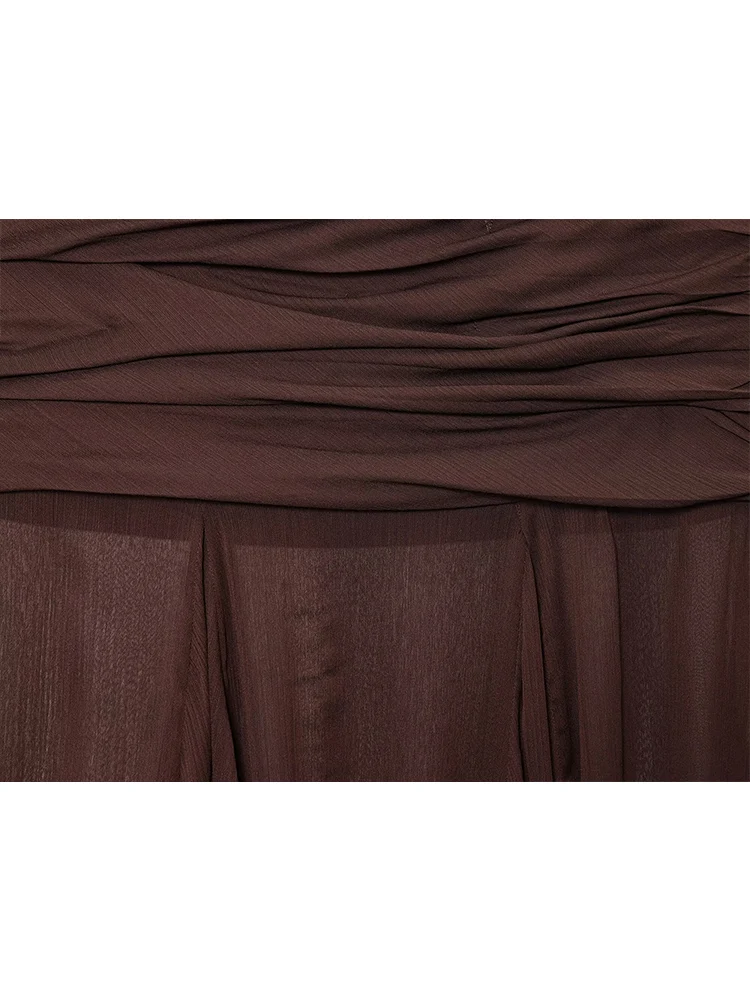 TFMLN Chic Women Simple Translucent Long Skirts Fashion Summer Causal Folds Design Loose Skirts New Women Patchwork Skirts