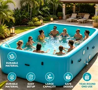 Piscine hors sol en PVC à structure gonflable personnalisable de grande taille avec pompe filtrante pour les jeux d'été en plein air dans la cour 2
