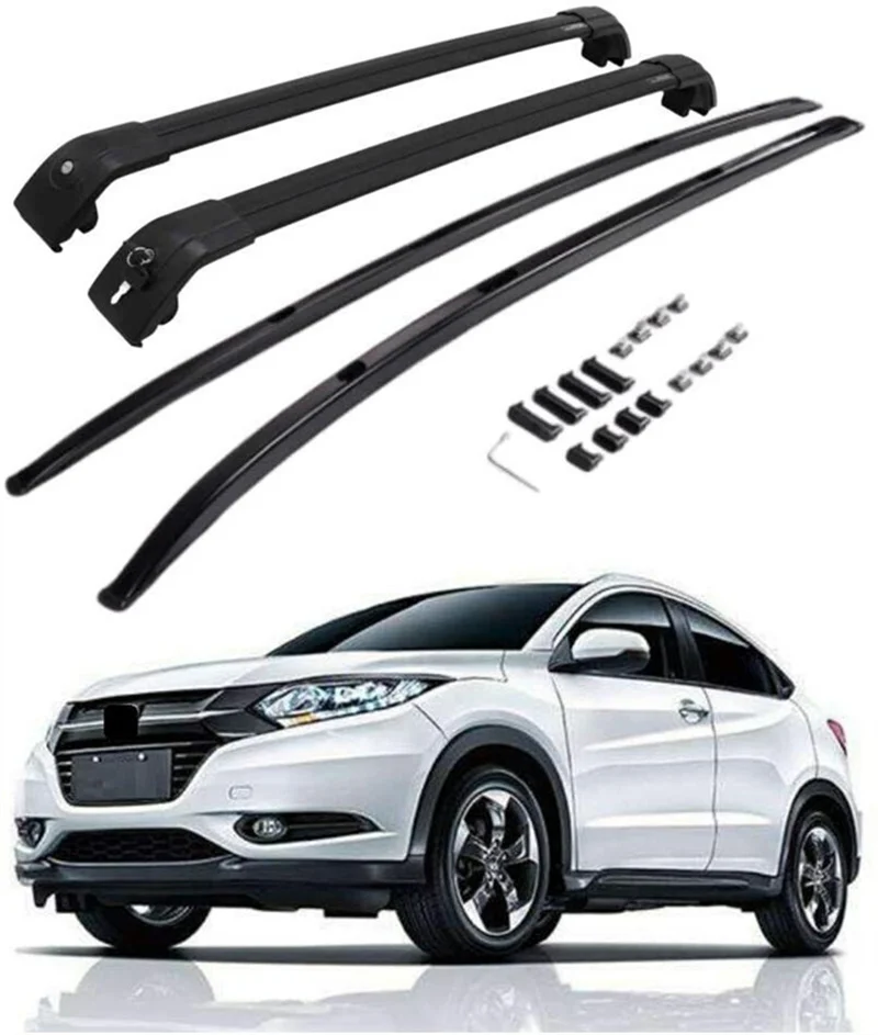 

4Pcs Aluminum Roof Rail Rack Cross Bar Crossbar Fit for Honda Vezel HRV HR-V 2016-2021